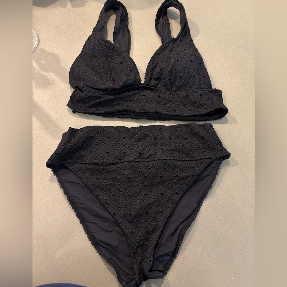 Victoria’s Secret Black Eyelet Bikini Set